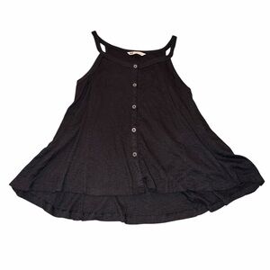 SO Black Button-Front Swing Tank Top – Size Large